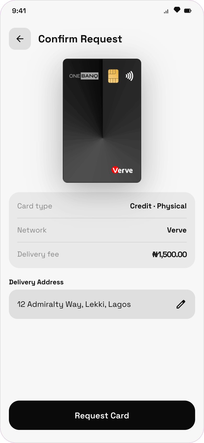 Fee disclosure screen in the ONEBANQ app